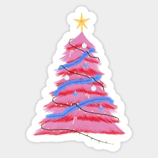 Pink christmas tree Sticker